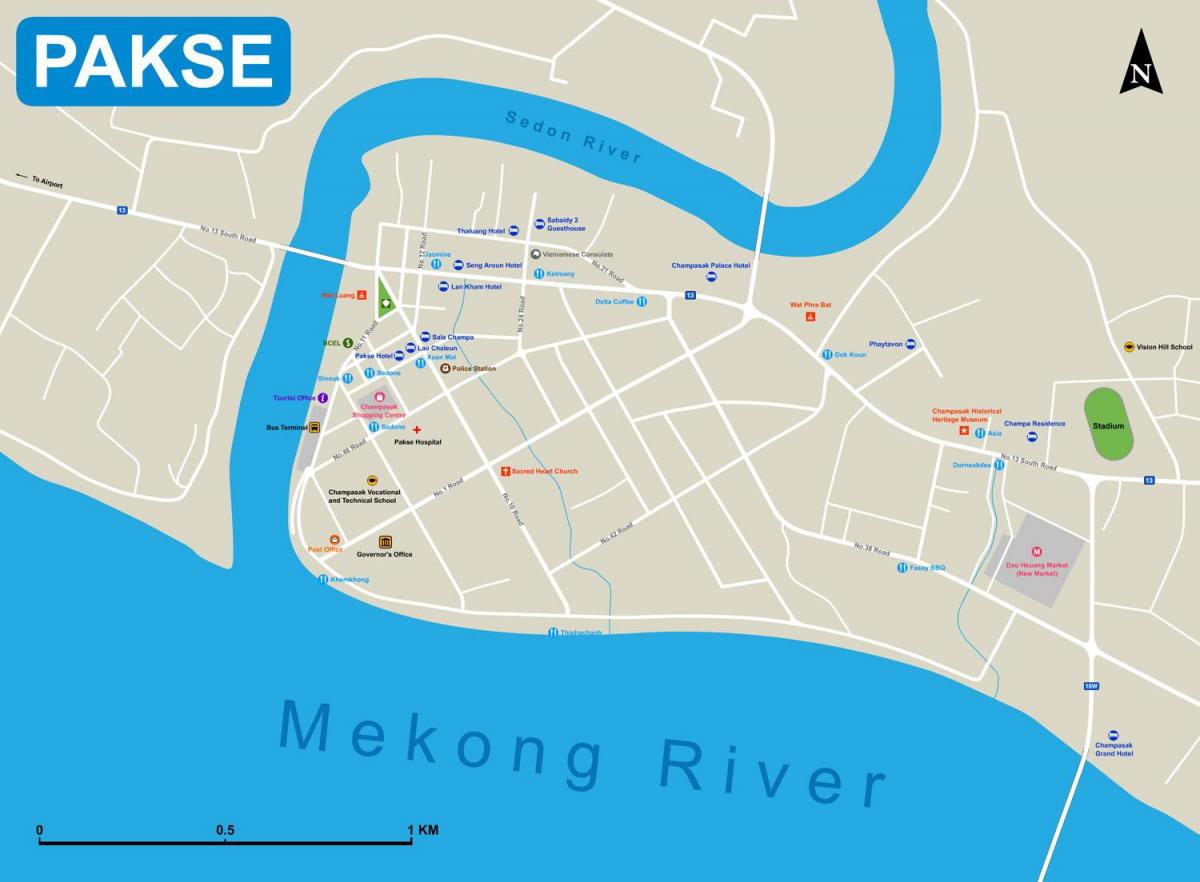 pakse térkép laosz