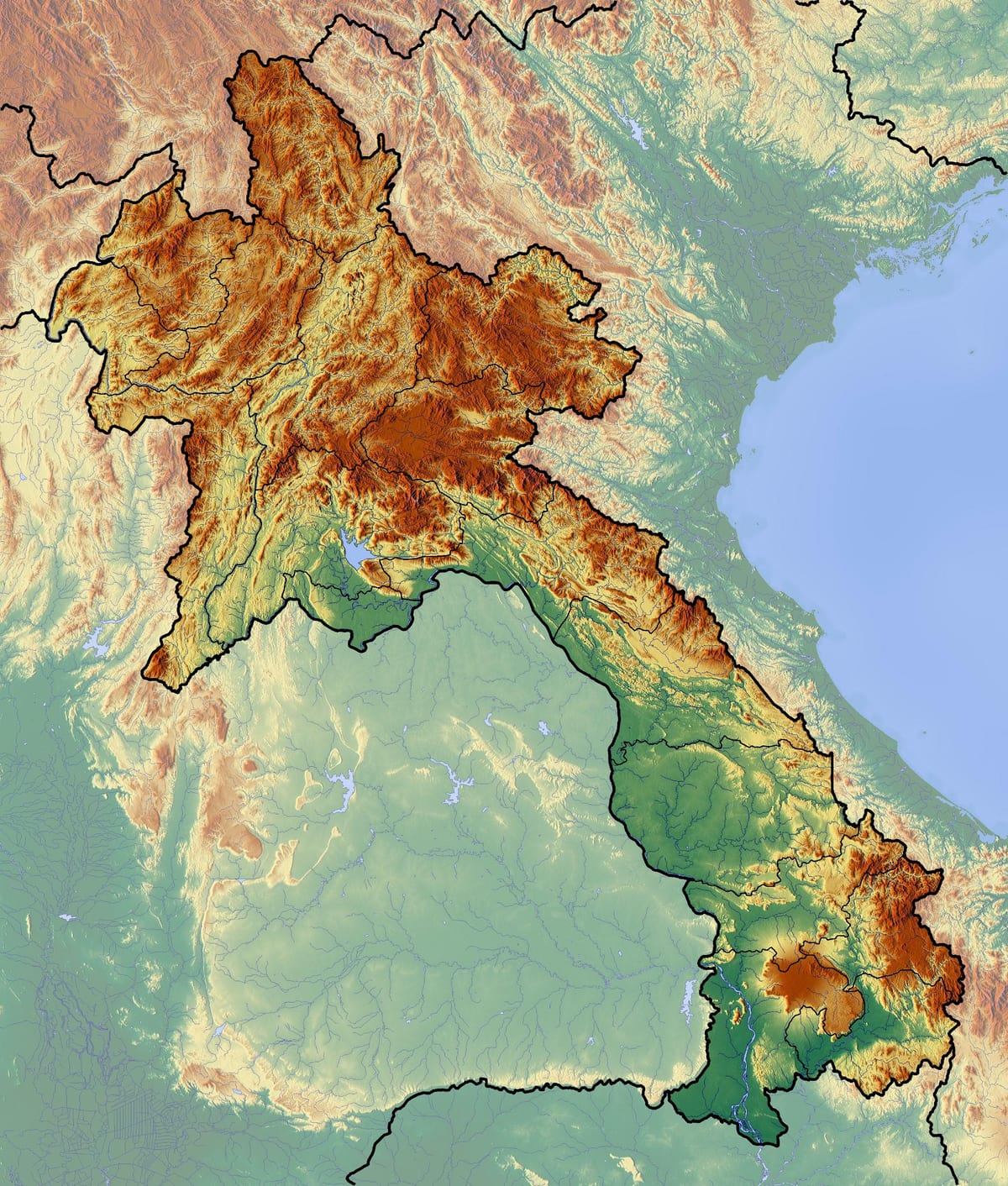 Térkép laosz topográfiai