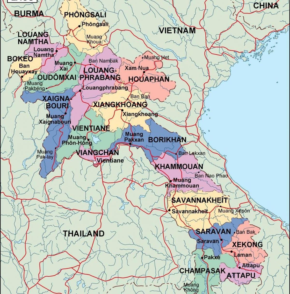 laosz politikai térkép