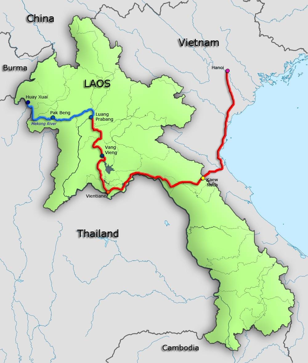 mekong folyó laoszban térkép