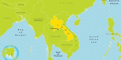 Laosz elhelyezkedés a világ térkép